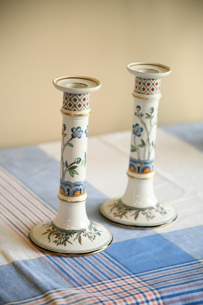 Pair Antique Victorian Minton Candlesticks