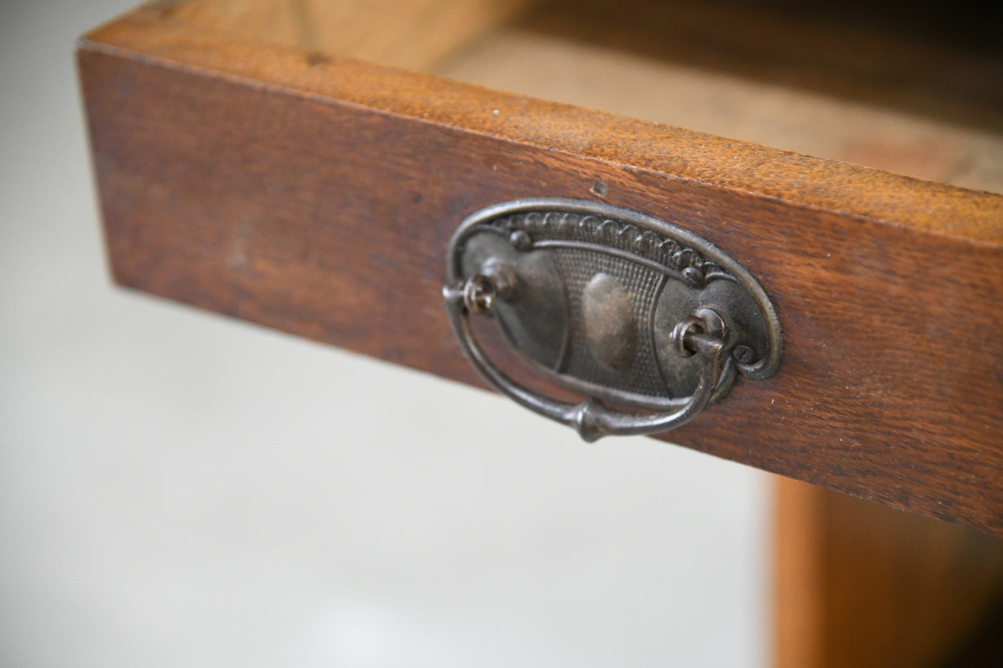 Antique Oak Tambour Victorian Students Desk