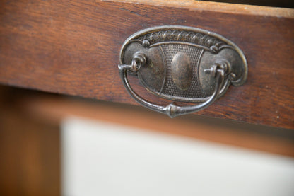 Antique Oak Tambour Victorian Students Desk