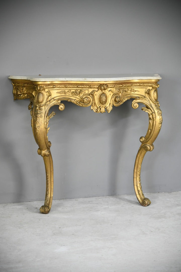 French Marble Top Console Table