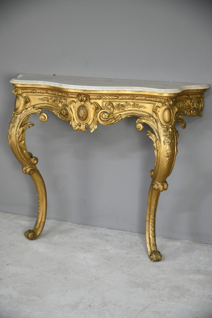 French Marble Top Console Table