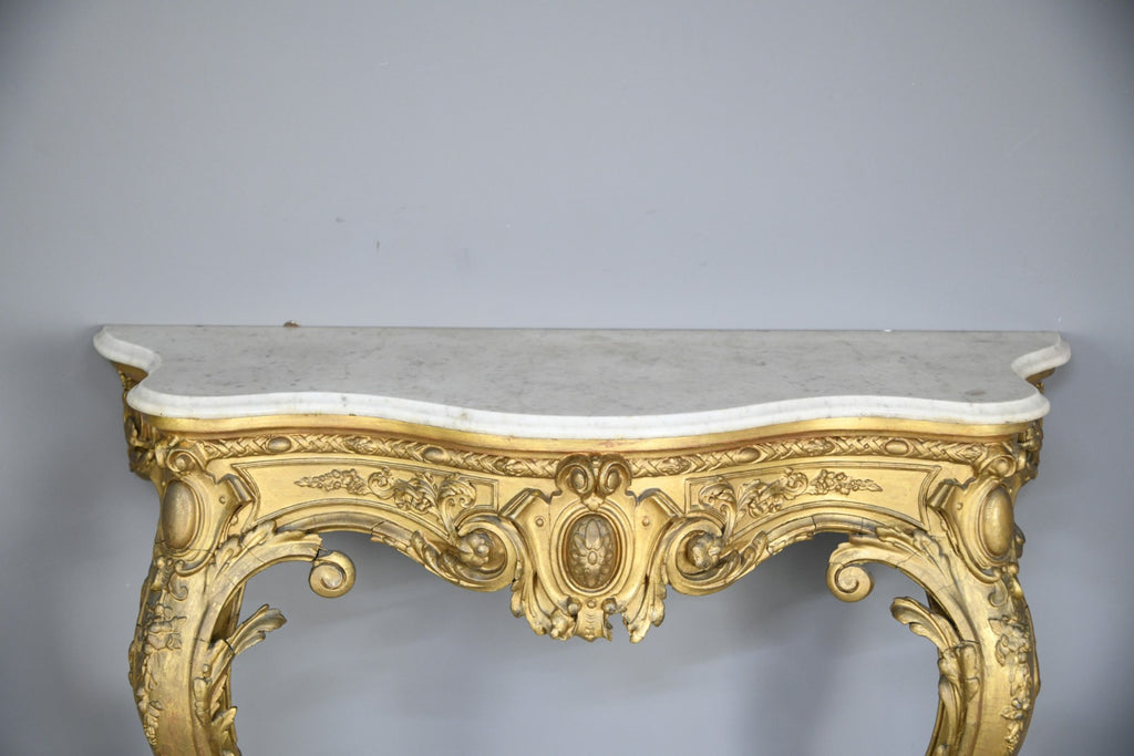 French Marble Top Console Table