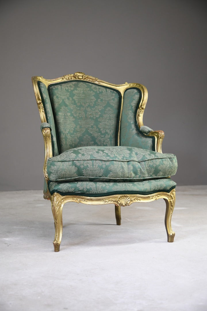 Antique Gilt Upholstered French Chair