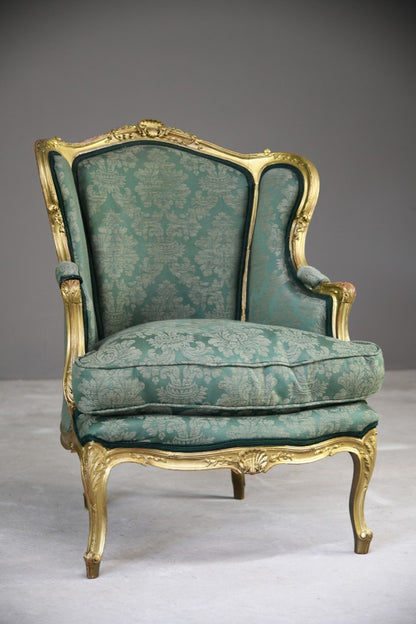 Antique Gilt Upholstered French Chair