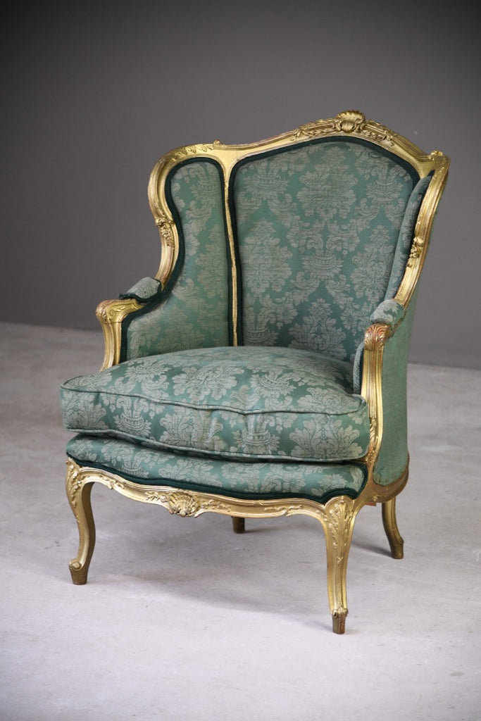 Antique Gilt Upholstered French Chair