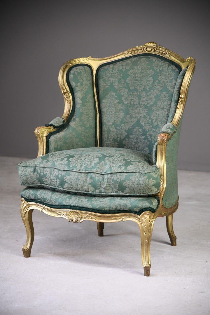 Antique Gilt Upholstered French Chair