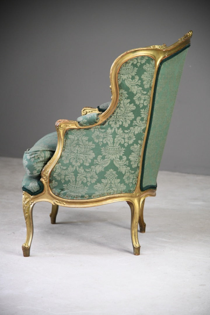 Antique Gilt Upholstered French Chair