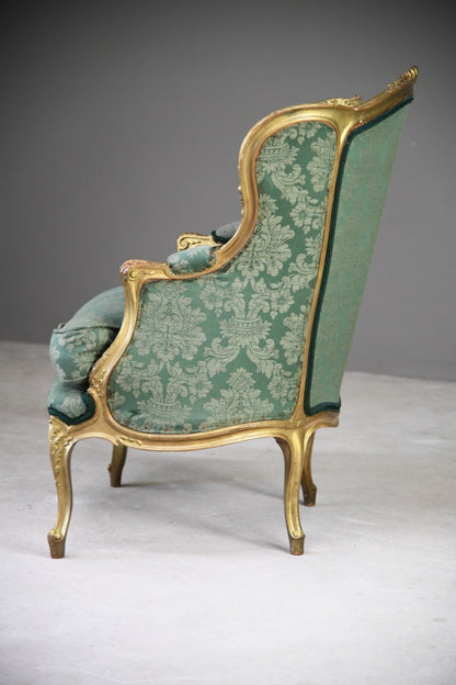 Antique Gilt Upholstered French Chair