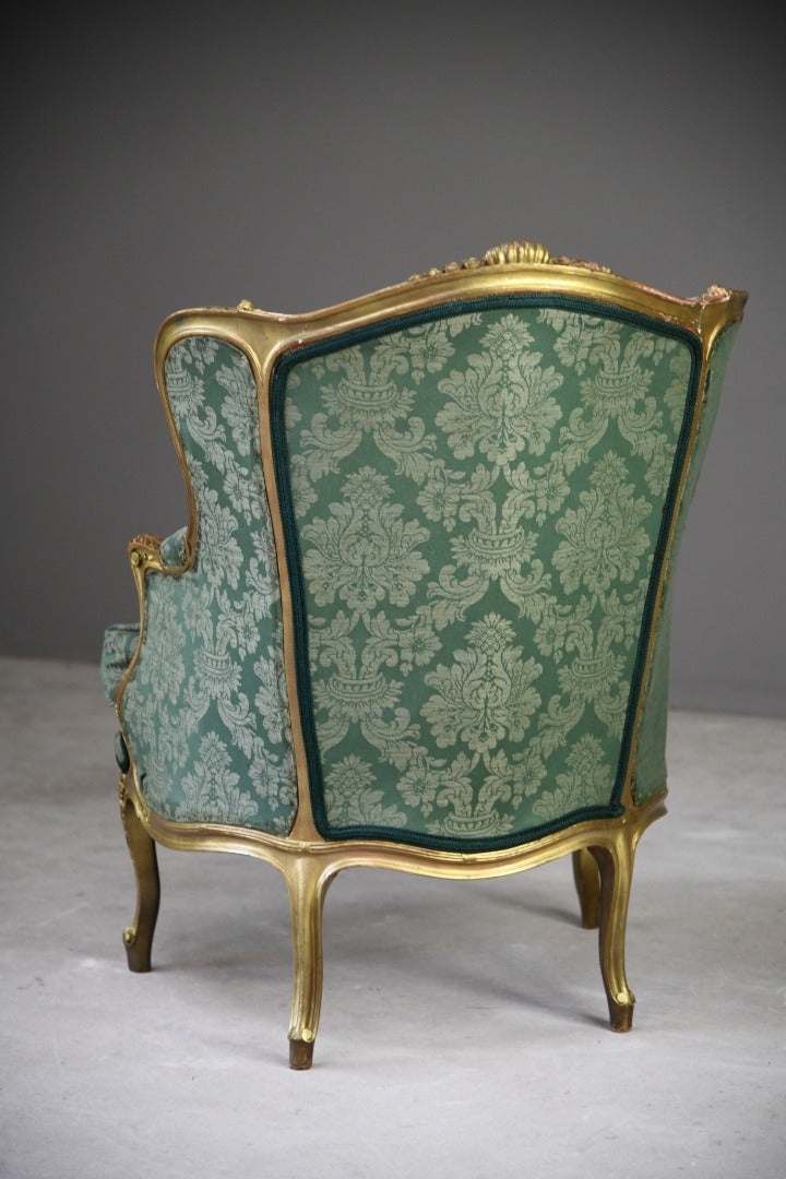 Antique Gilt Upholstered French Chair