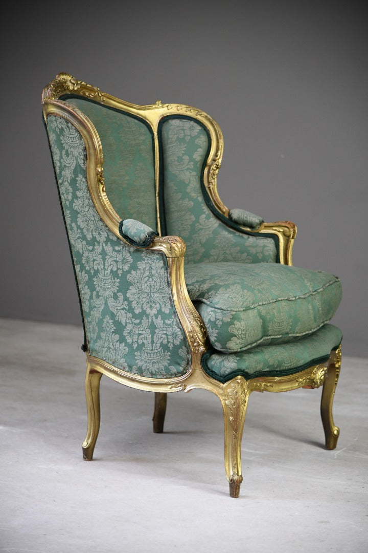 Antique Gilt Upholstered French Chair