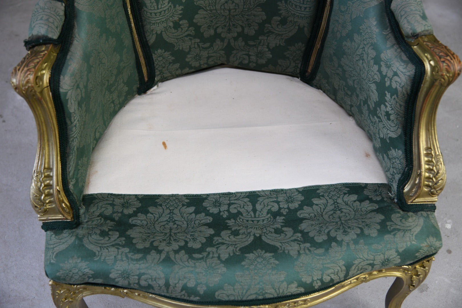 Antique Gilt Upholstered French Chair