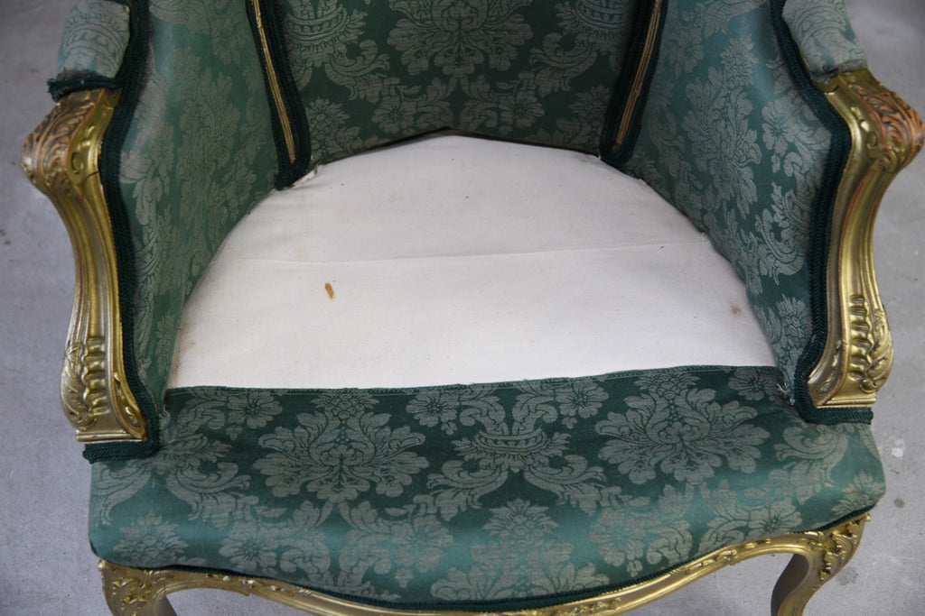 Antique Gilt Upholstered French Chair