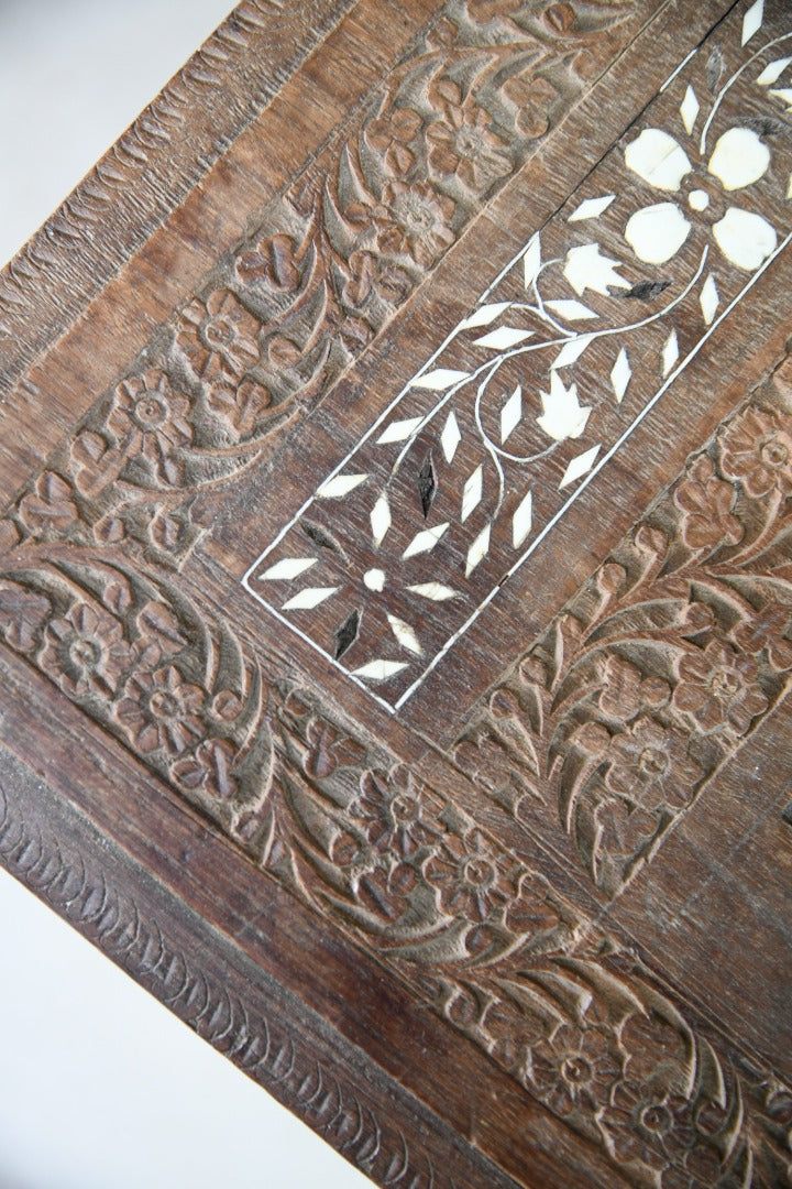 Carved Eastern Teak Games Table