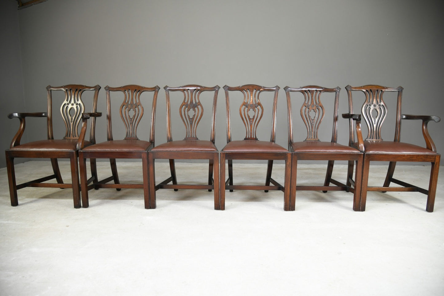 Set 6 Chippendale Style Dining Chairs