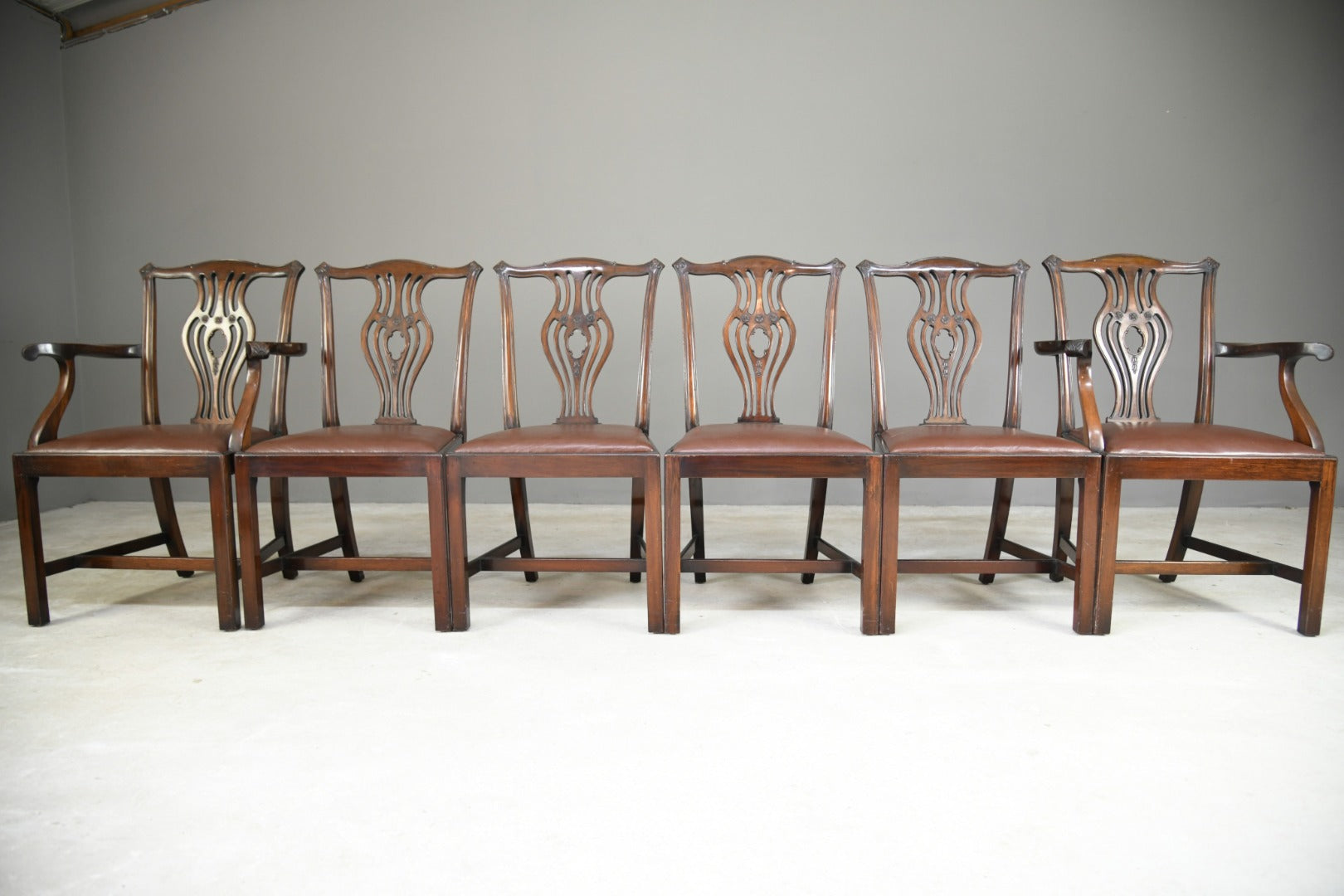 Set 6 Chippendale Style Dining Chairs