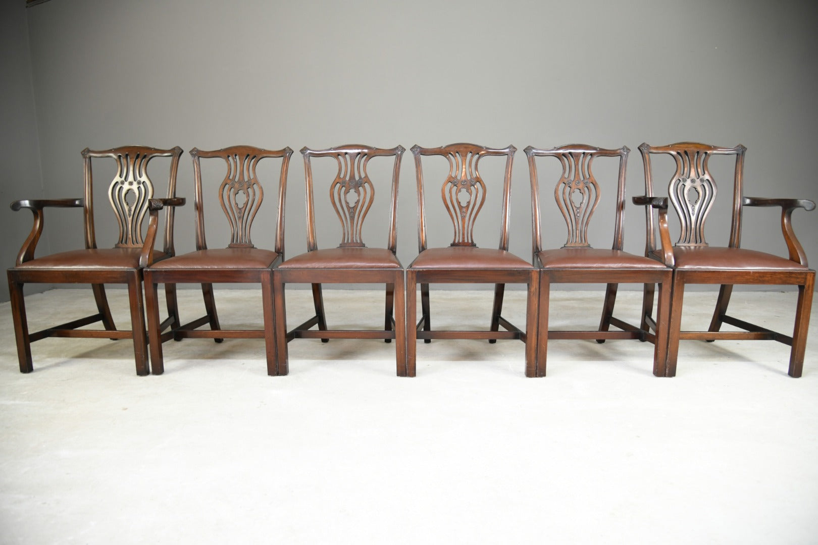 Set 6 Chippendale Style Dining Chairs