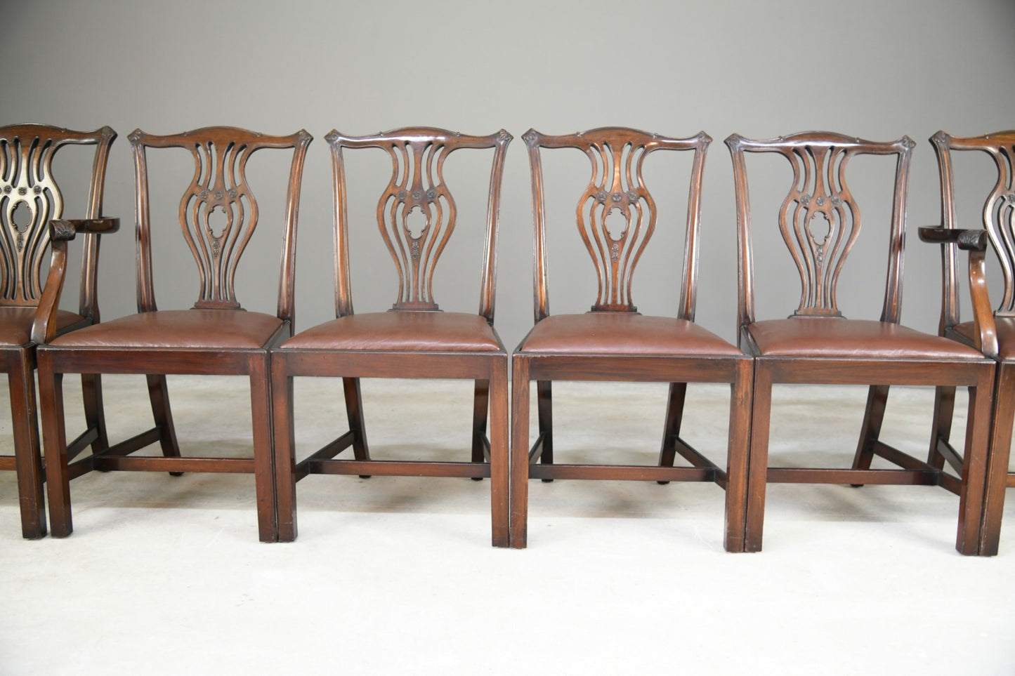 Set 6 Chippendale Style Dining Chairs