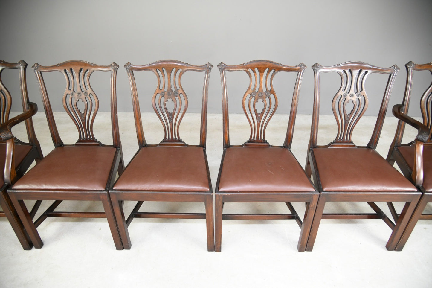 Set 6 Chippendale Style Dining Chairs