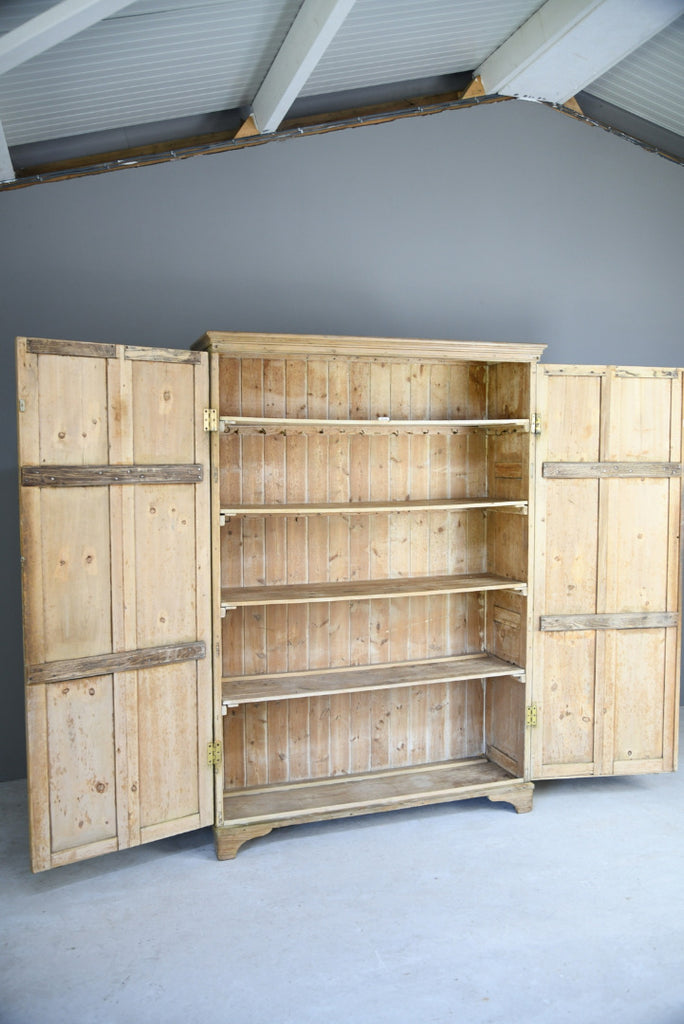 Large Antique Pine Kitchen Larder Cabinet Dresser Cupboard
