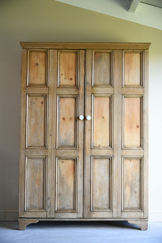 Large Antique Pine Kitchen Larder Cabinet Dresser Cupboard