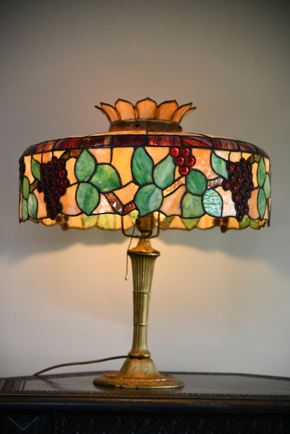 Miller Table Lamp & Tiffany Style Slag Glass Shade