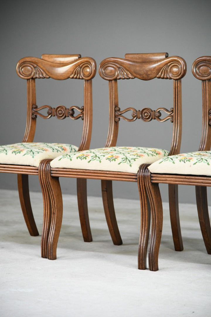 Set 4 Antique Regency Mahogany Dining Chairs