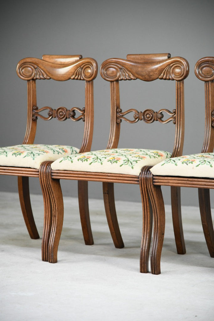 Set 4 Antique Regency Mahogany Dining Chairs
