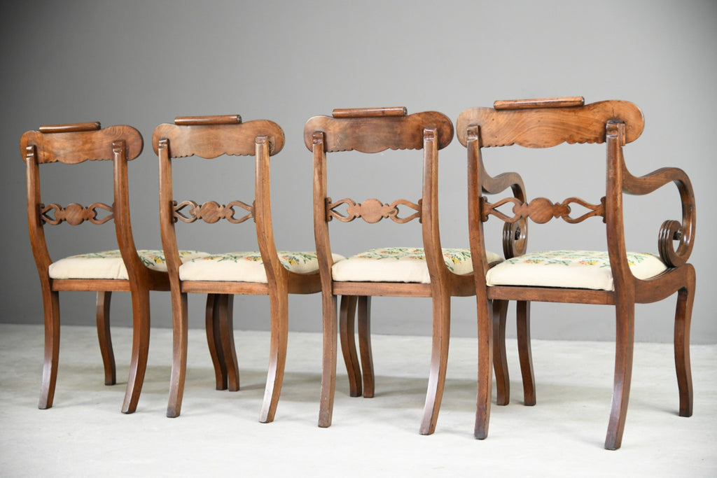 Set 4 Antique Regency Mahogany Dining Chairs