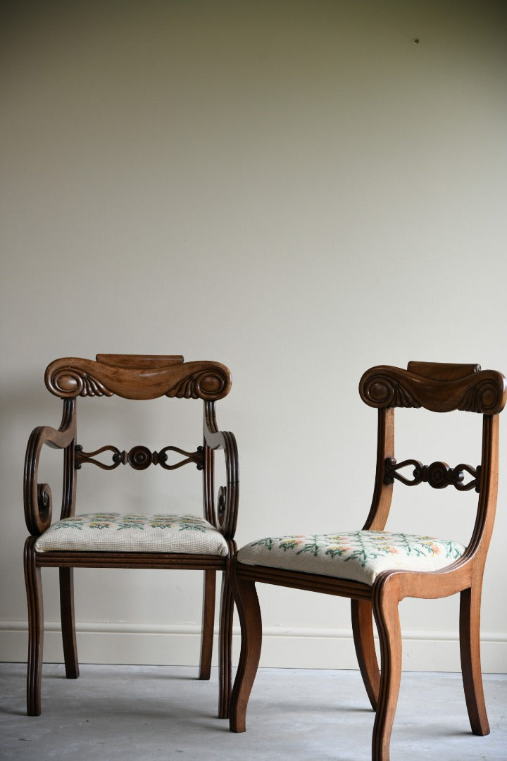 Set 4 Antique Regency Mahogany Dining Chairs