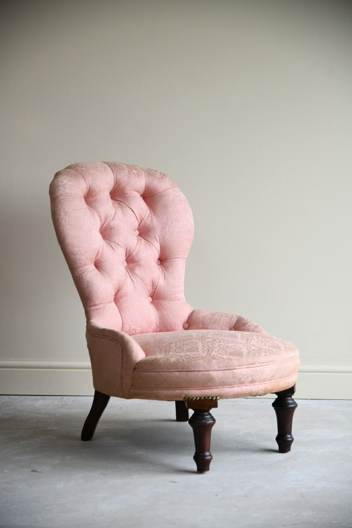 Pink Button Back Nursing Chair