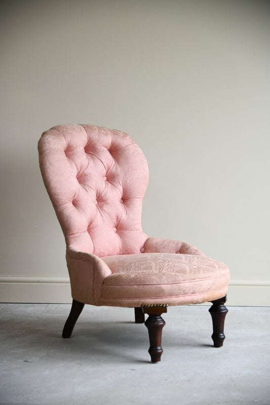 Pink Button Back Nursing Chair