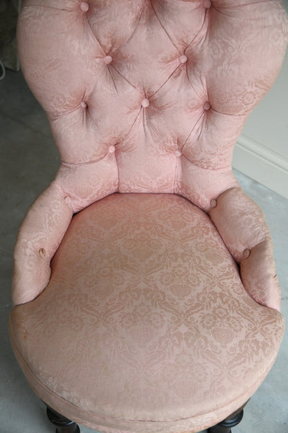 Pink Button Back Nursing Chair