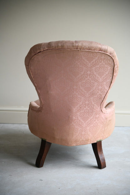 Pink Button Back Nursing Chair