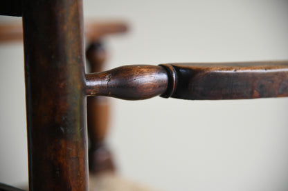 6 Antique Rustic Oak & Elm Kitchen Chairs