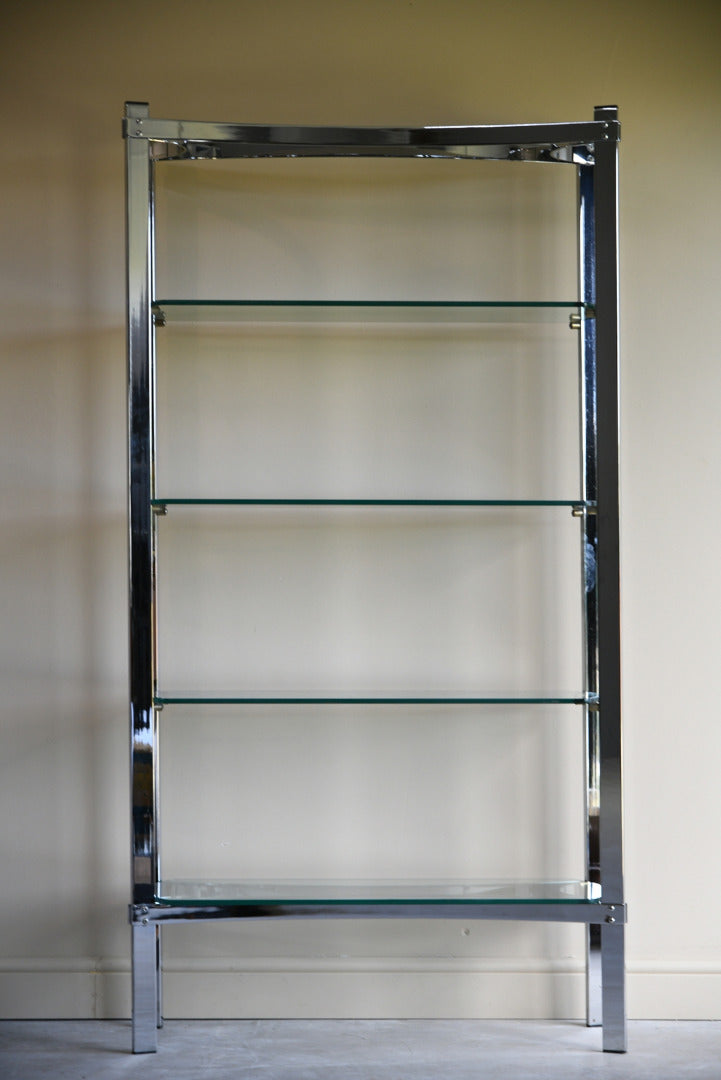 Merrow Associates Chrome & Glass Shelves Bookcase