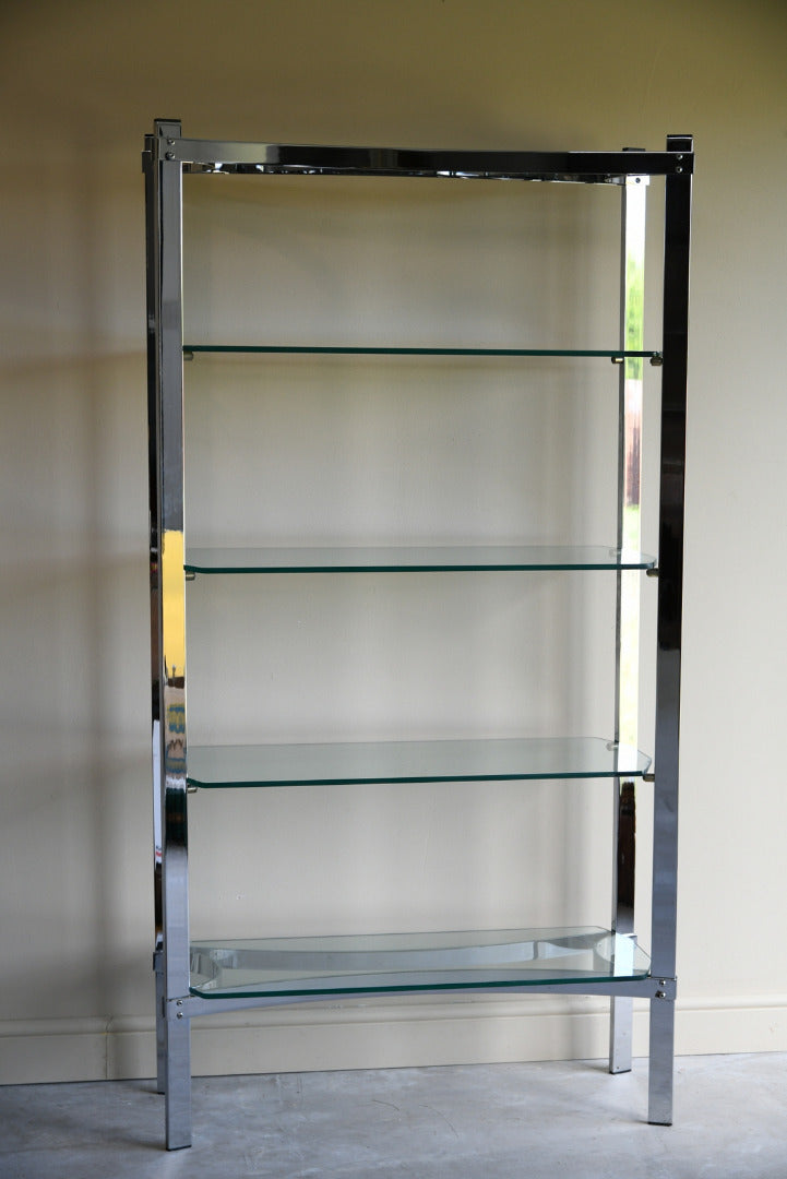 Merrow Associates Chrome & Glass Shelves Bookcase