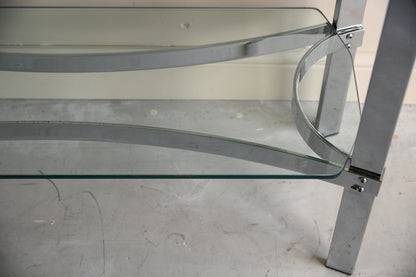 Merrow Associates Chrome & Glass Shelves Bookcase