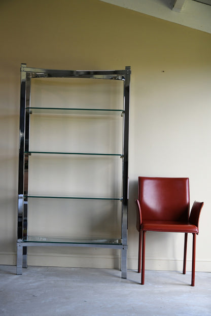 Merrow Associates Chrome & Glass Shelves Bookcase