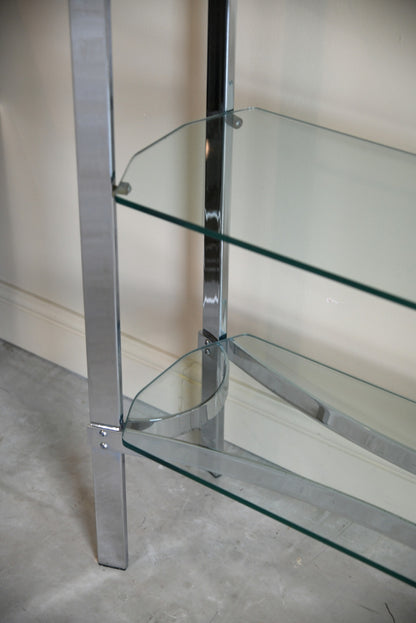 Merrow Associates Chrome & Glass Shelves Bookcase