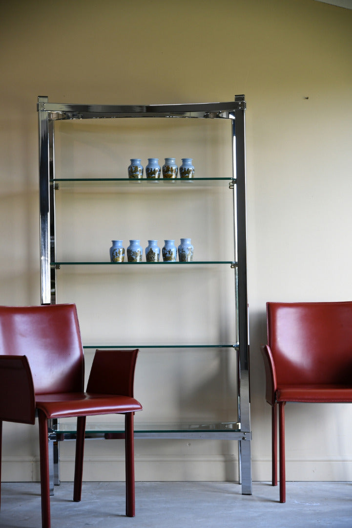 Merrow Associates Chrome & Glass Shelves Bookcase