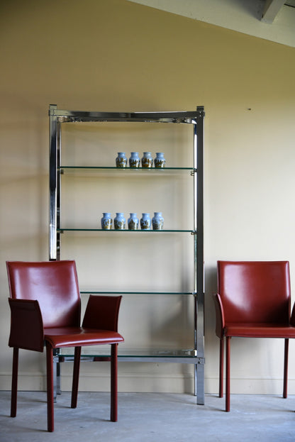 Merrow Associates Chrome & Glass Shelves Bookcase