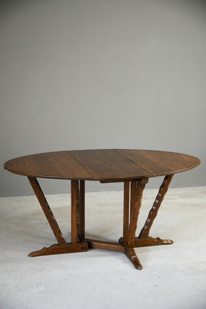 Oak Arts & Crafts Drop Leaf Table