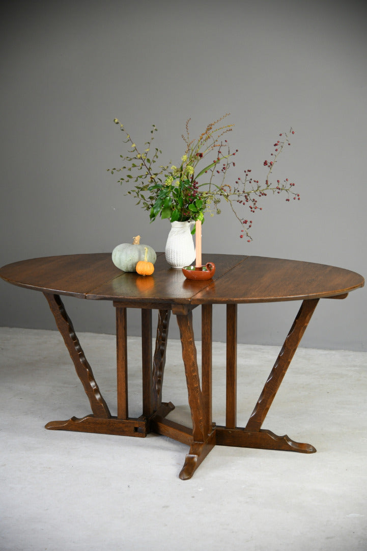 Oak Arts & Crafts Drop Leaf Table