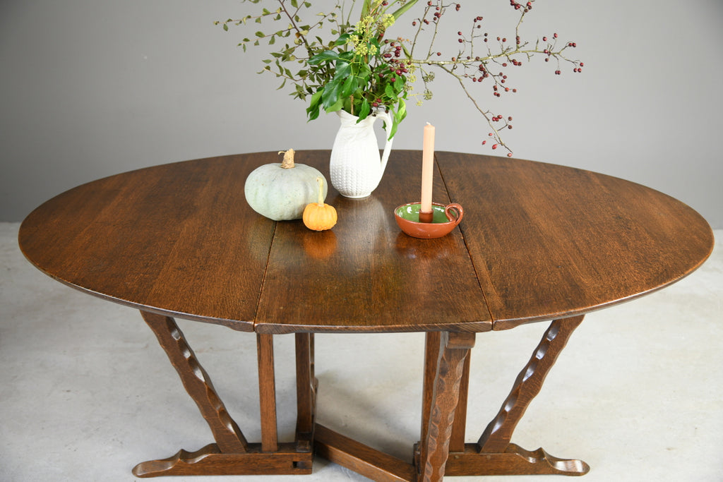 Oak Arts & Crafts Drop Leaf Table