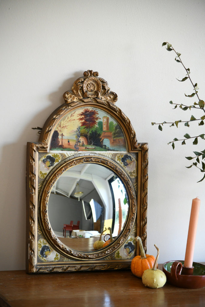 Painted Long Case Clock Face Mirror