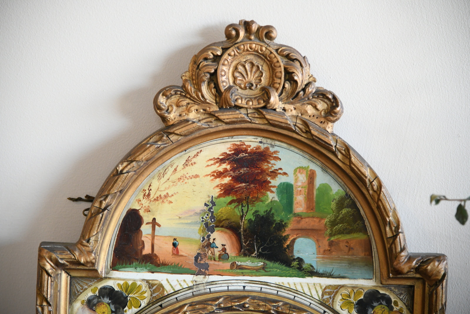 Painted Long Case Clock Face Mirror