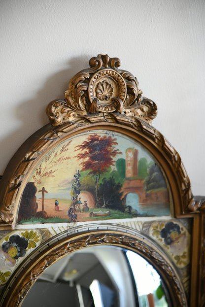 Painted Long Case Clock Face Mirror