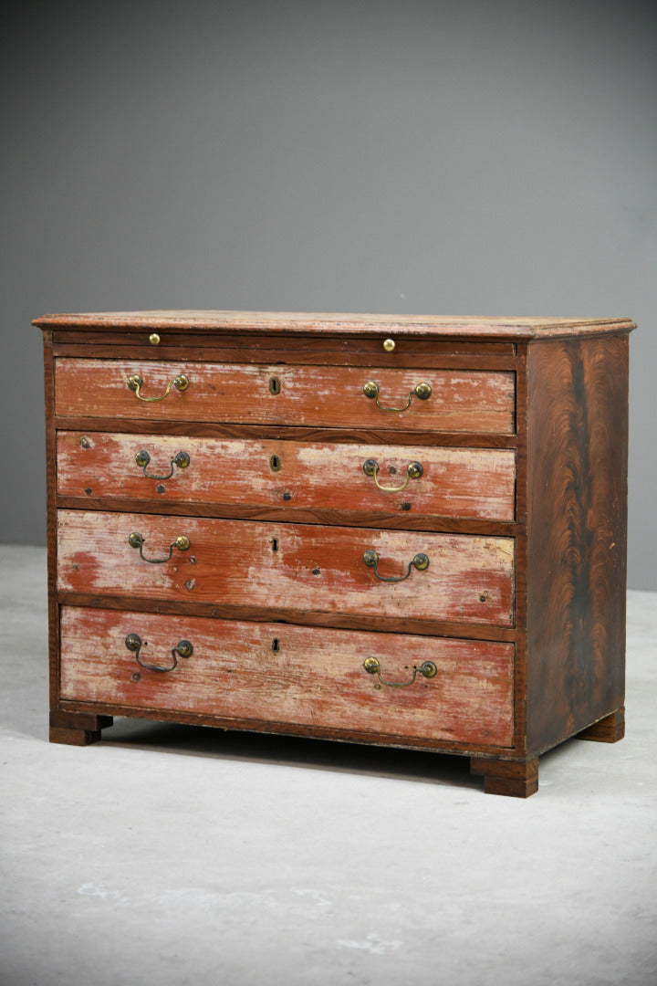 Georgian Painted Pine Wooden Chest of Drawers