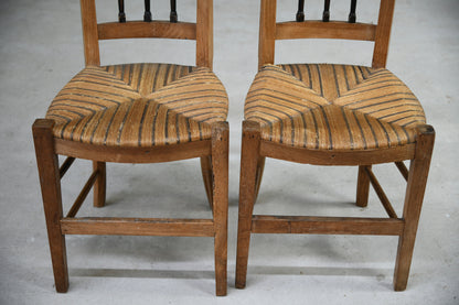 Pair Fruit Wood French Kitchen Chair