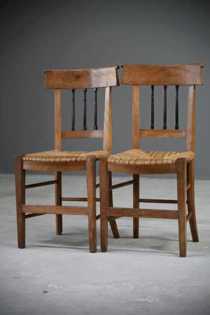 Pair Fruit Wood French Kitchen Chair